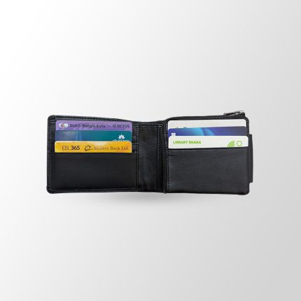 Unique Short Leather Wallet with zipper pocket