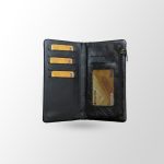 Grnuine Leather Three Part long wallet with zipper