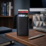 Short tri-fold card holder with cash chamber leather for mens , product code 232392