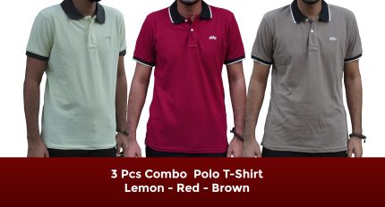 3 pcs Pk Fabric Polo T-Shirt Combo Offer