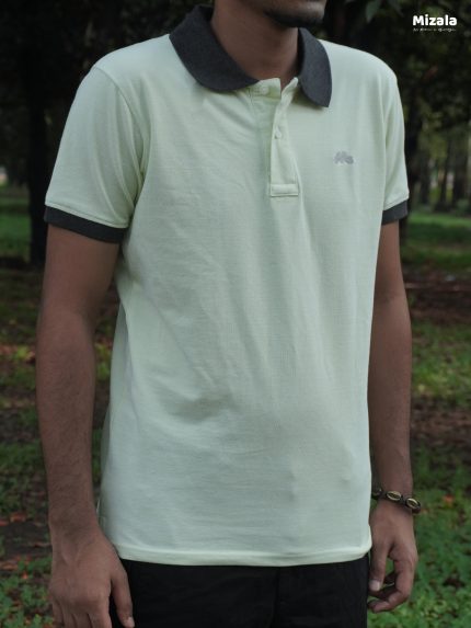 Mizala Trendy PK Fabric Polo T- Shirt for Men - Lemon