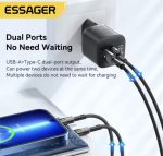 Essager 20W GaN USB C Charger For iPhone 8 to16 QC3.0 USB Type C PD Fast Charging - Image 4