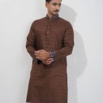 Premium Quality Indian Fancy Cotton Panjabi For Mens - Chocolate