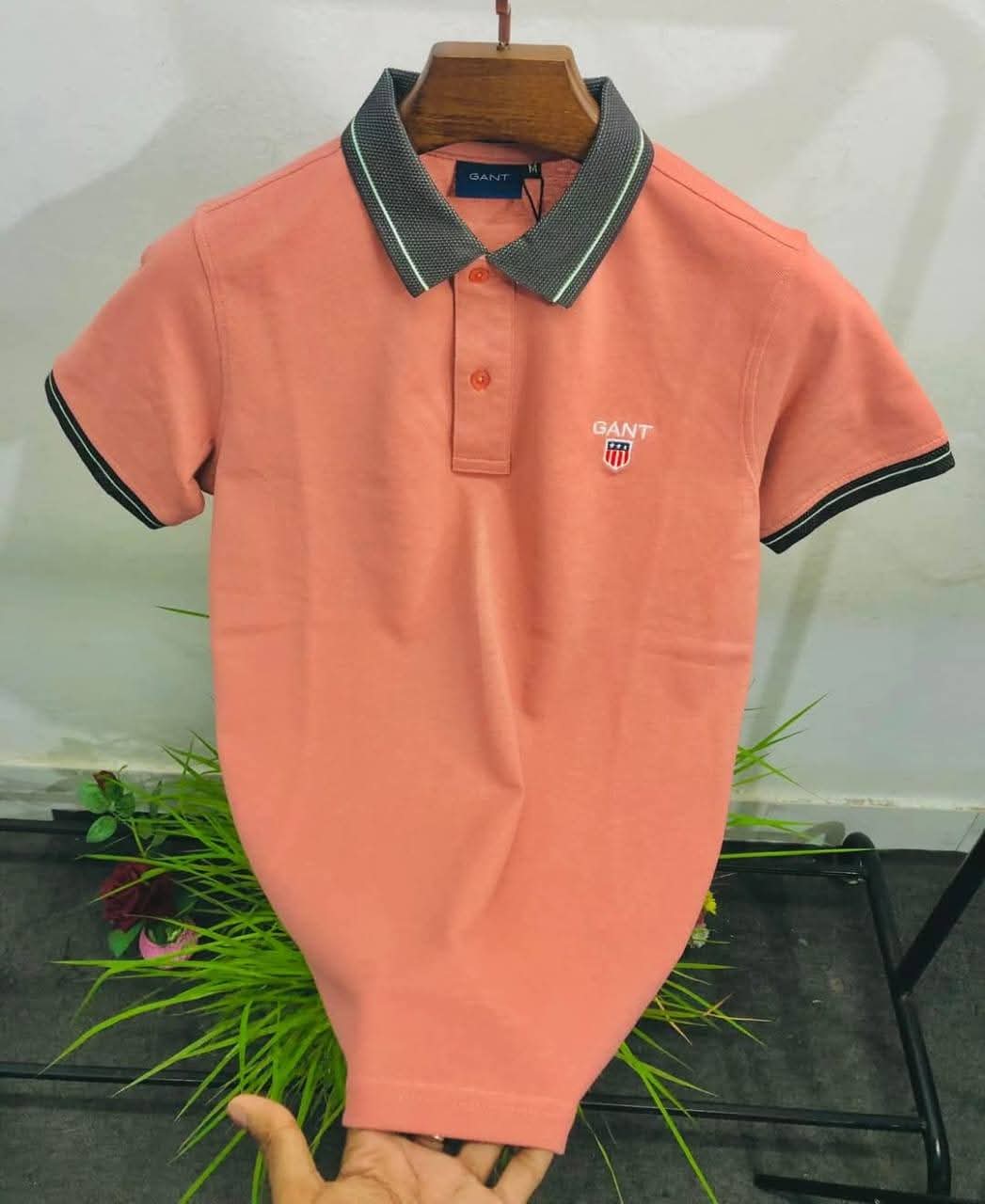 4408488c-37a8-4cc4-9a8a-d32b95df9771 Gant PK Fabric Polo T- Shirt for Men - Pink - Image 1