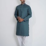 Premium Quality Indian Fancy Cotton Panjabi For Mens - Blue