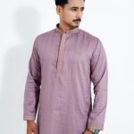 Premium Quality Indian Orbindu Panjabi For Mens - Dust Pink