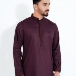 Premium Quality Indian Orbindu Panjabi For Mens - Deep Purple