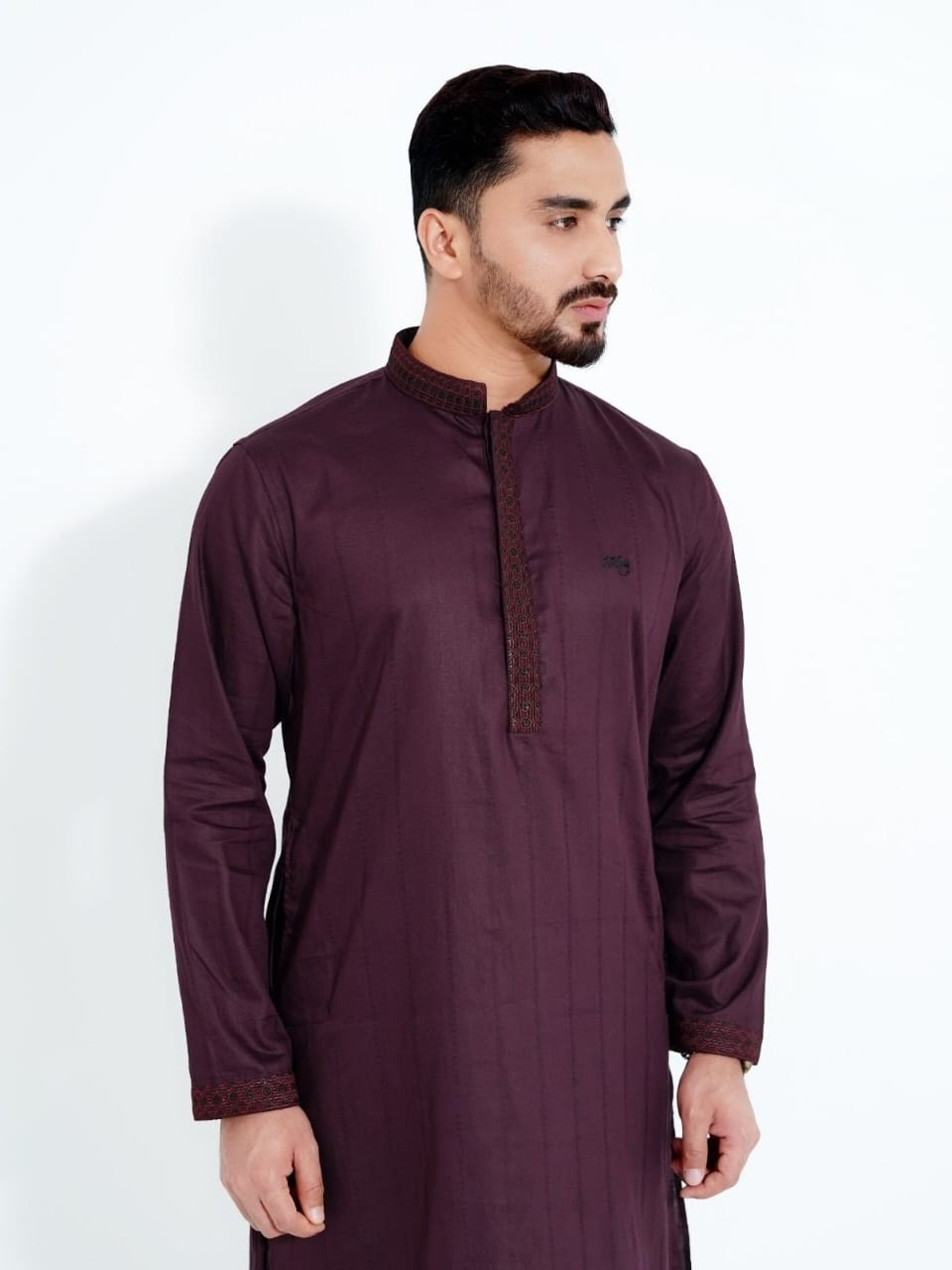 d7644330-740f-4312-81cc-bd5a015abb1f Premium Quality Indian Orbindu Panjabi For Mens - Deep Purple - Image 1